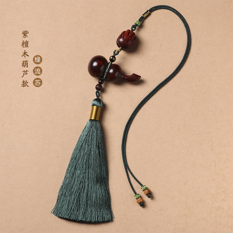 Genuine high-end creative protective amulet sandalwood with tassels, DIY 6