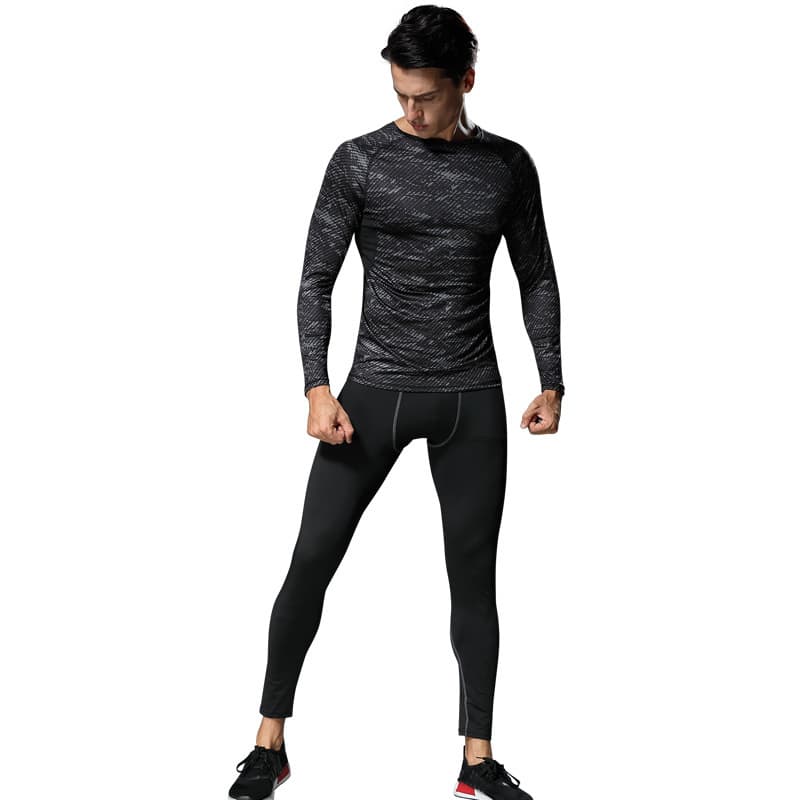 Set for gym, quick dry long-sleeve, spring travel sports trousers, tight, for running 2