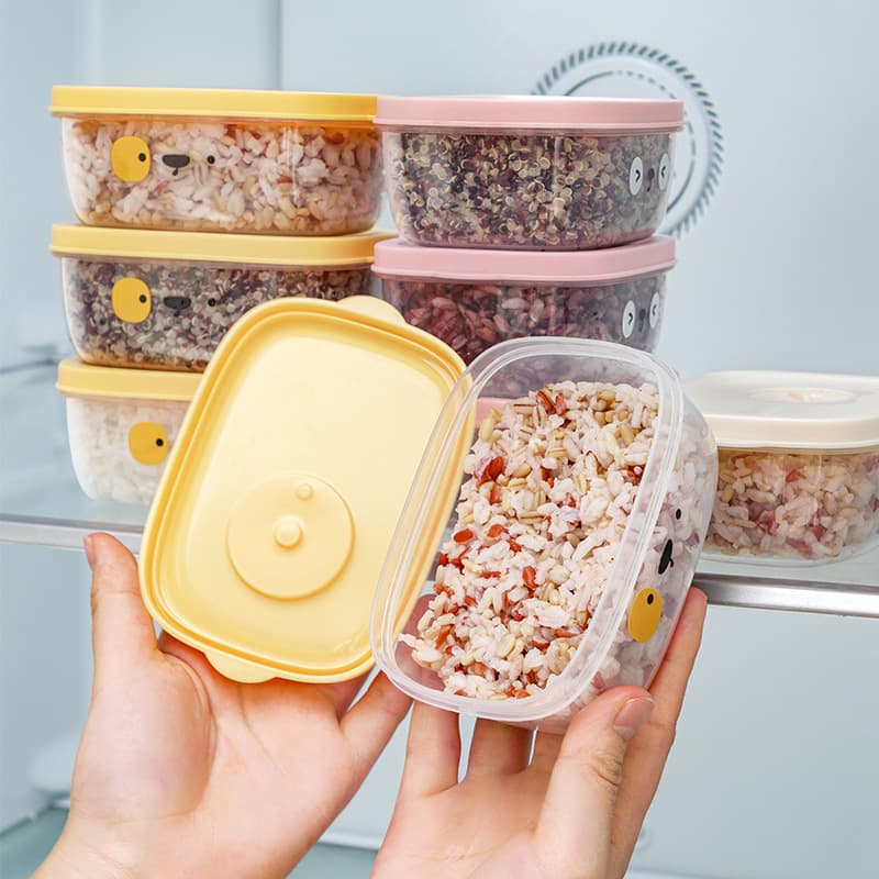 Multigrain rice packed small lunch box rice fat-reduced meal quantitative frozen brown rice fresh-keeping refrigerator storage food grade 4