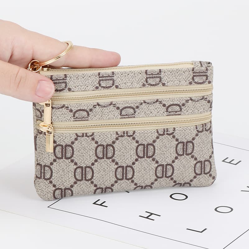 Fashionable wallet, small shoulder bag, short key bag with zipper, coins, simple and elegant design 2