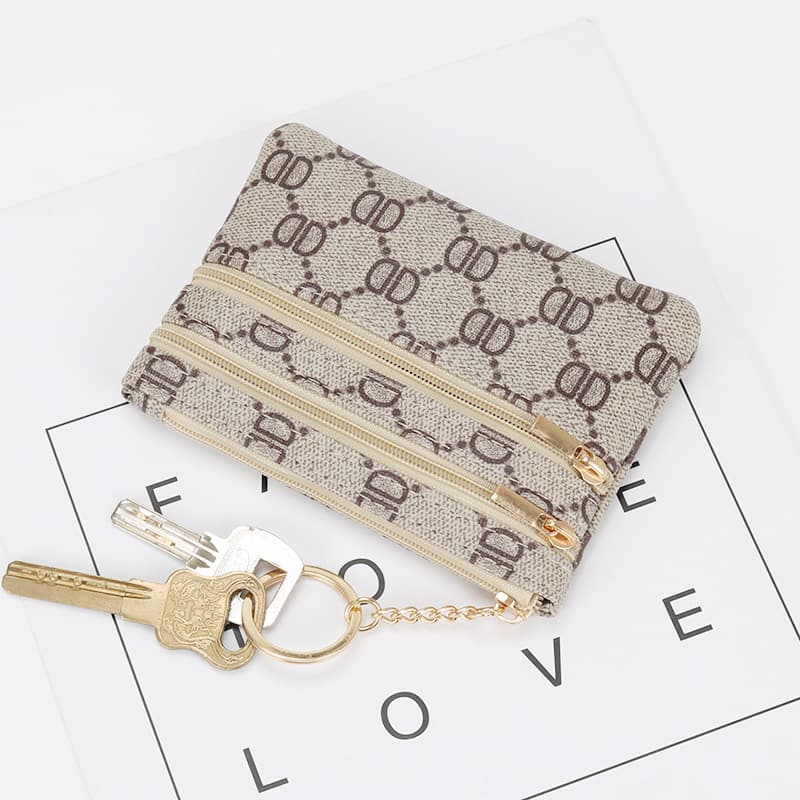 Fashionable wallet, small shoulder bag, short key bag with zipper, coins, simple and elegant design 3