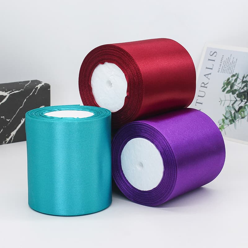 Factory wholesale 10cm ribbon wedding chair back silk ribbon festival festival decoration ribbon home layout silk belt 3