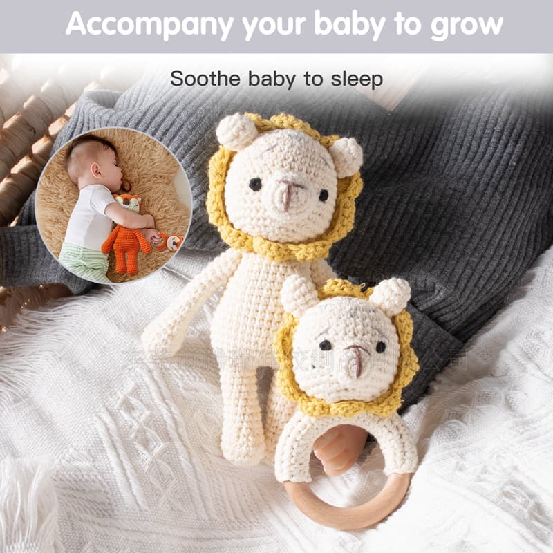 (Cross-border trading), crochet handmade, doll, small set, children's beanbag for new born, appeases toy, can bite 4