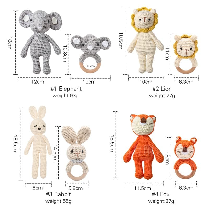 (Cross-border trading), crochet handmade, doll, small set, children's beanbag for new born, appeases toy, can bite 5
