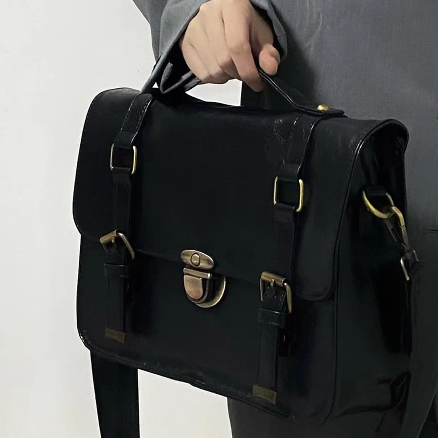 School bag, demi-season retro backpack, shoulder bag 4