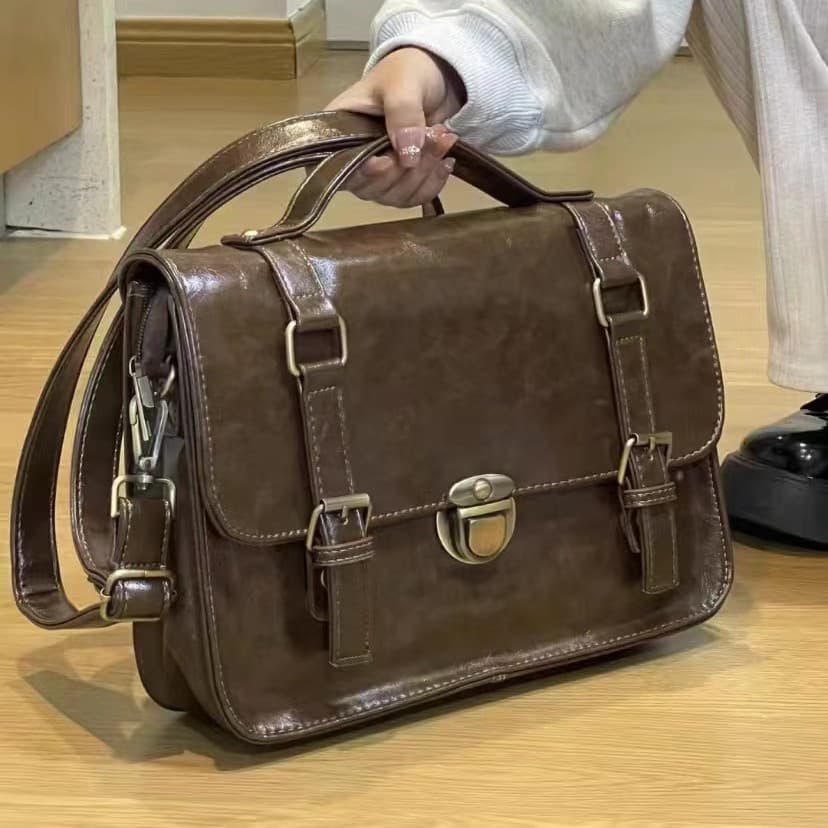 School bag, demi-season retro backpack, shoulder bag 1