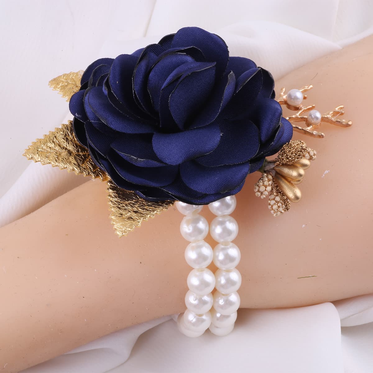 Navy Blue Bridesmaid Boutonniere - Fresh Style Wedding Flower Corsage 4