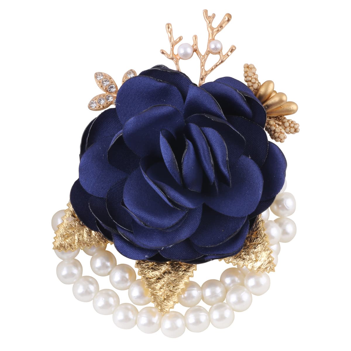 Navy Blue Bridesmaid Boutonniere - Fresh Style Wedding Flower Corsage 5