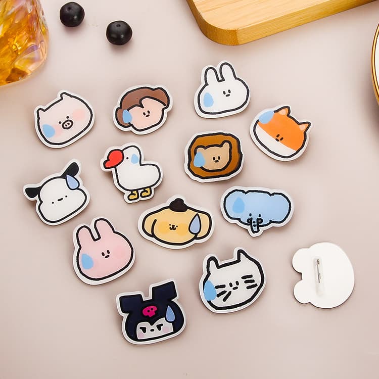 Acrylic cartoon brooch, badge, hairgrip, accessory, DIY 1