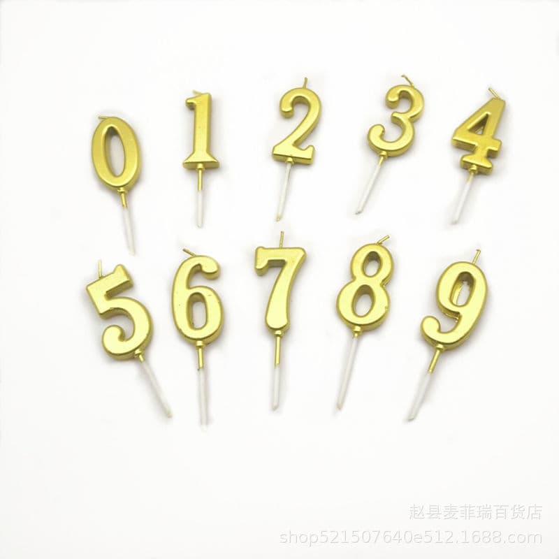 Digital birthday candle gold plating cake, candle free shipping baby, old -age manufacturer spot parts products, digital candles 5