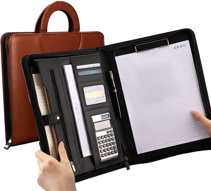 A4 Map Leather Conference Demonstration File Organizer Corporal Package 5