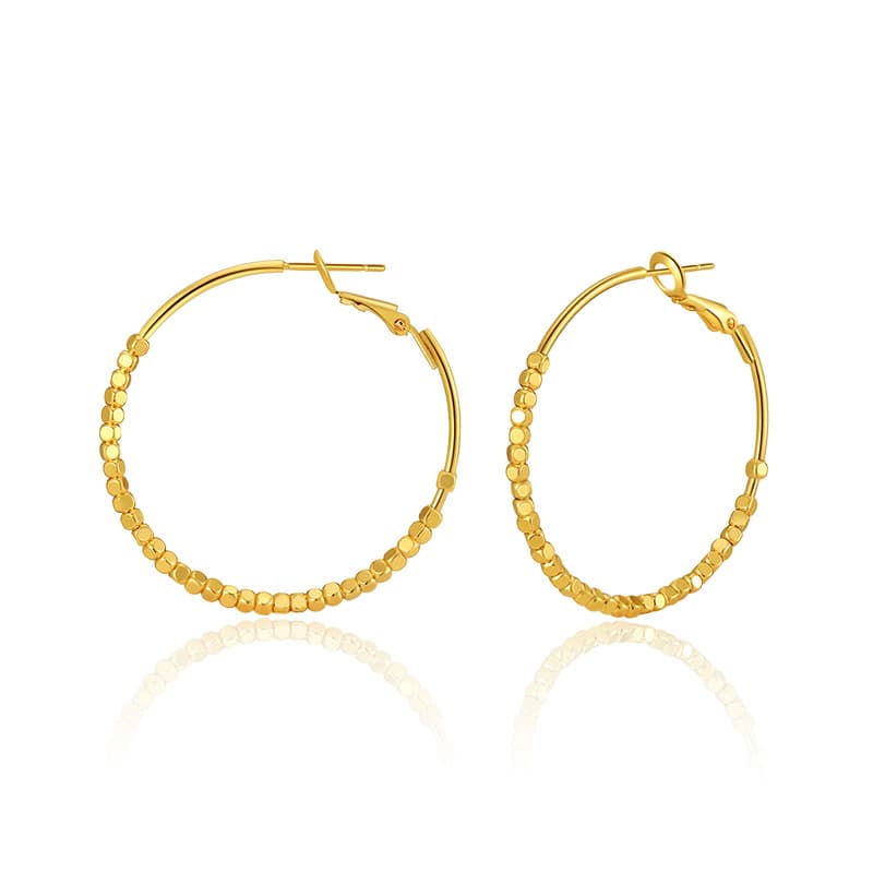 Brass geometric design metal fashionable earrings, 18 carat, European style 5