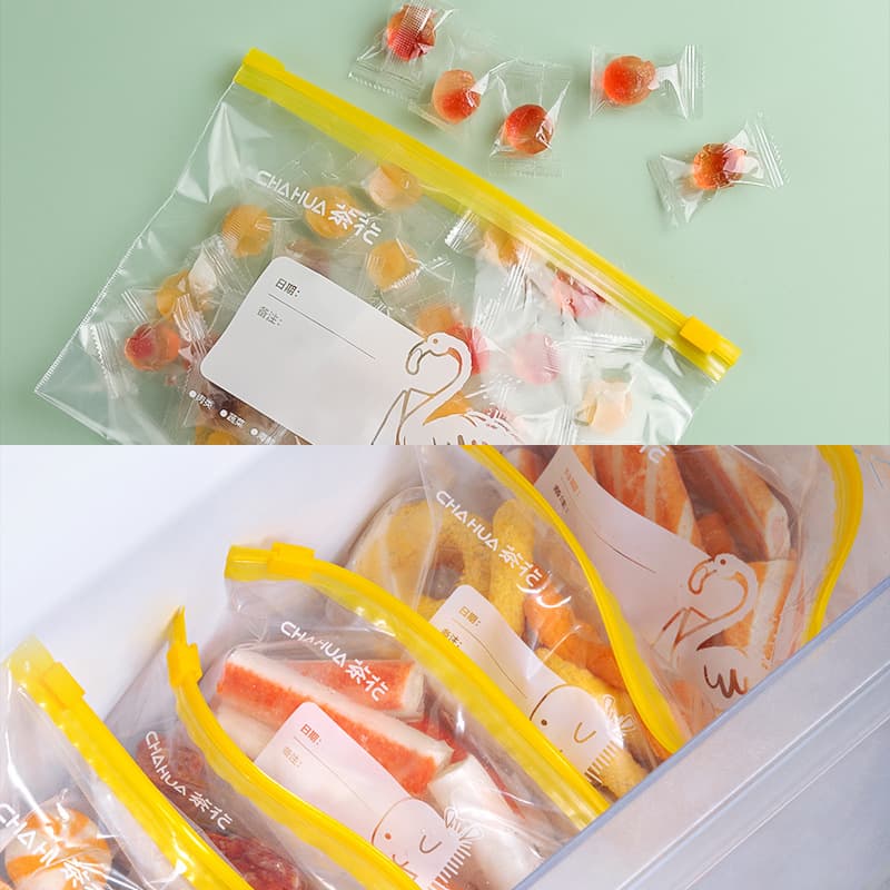 Fresh-keeping bag Camellia Bio series easy zipper seal bag food grade refrigerator freezer three-dimensional dense ziplock bag 4