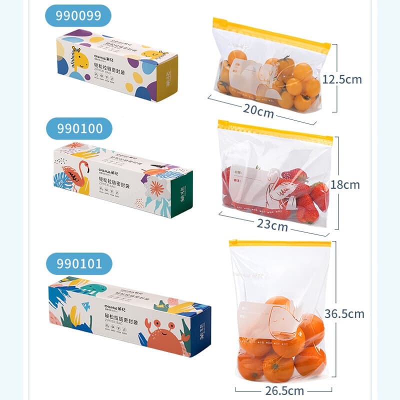 Fresh-keeping bag Camellia Bio series easy zipper seal bag food grade refrigerator freezer three-dimensional dense ziplock bag 5