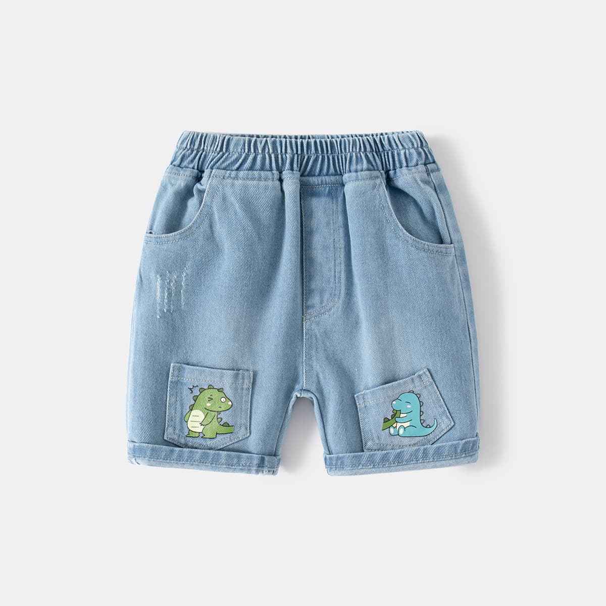 Cartoon denim skirt for boys, cute shorts, children's travel sports dinosaur for leisure, print 2