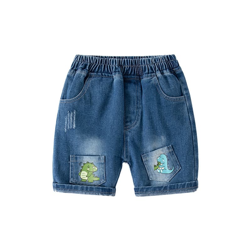 Cartoon denim skirt for boys, cute shorts, children's travel sports dinosaur for leisure, print 5