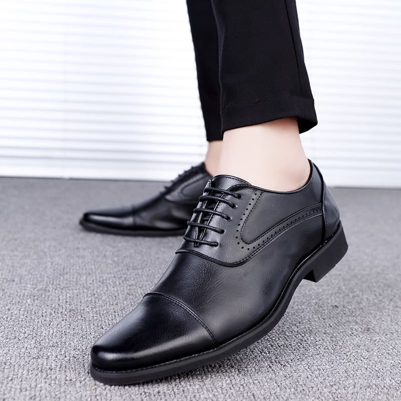 Men's Leather Business Oxfords - British Style Lace-Up 7