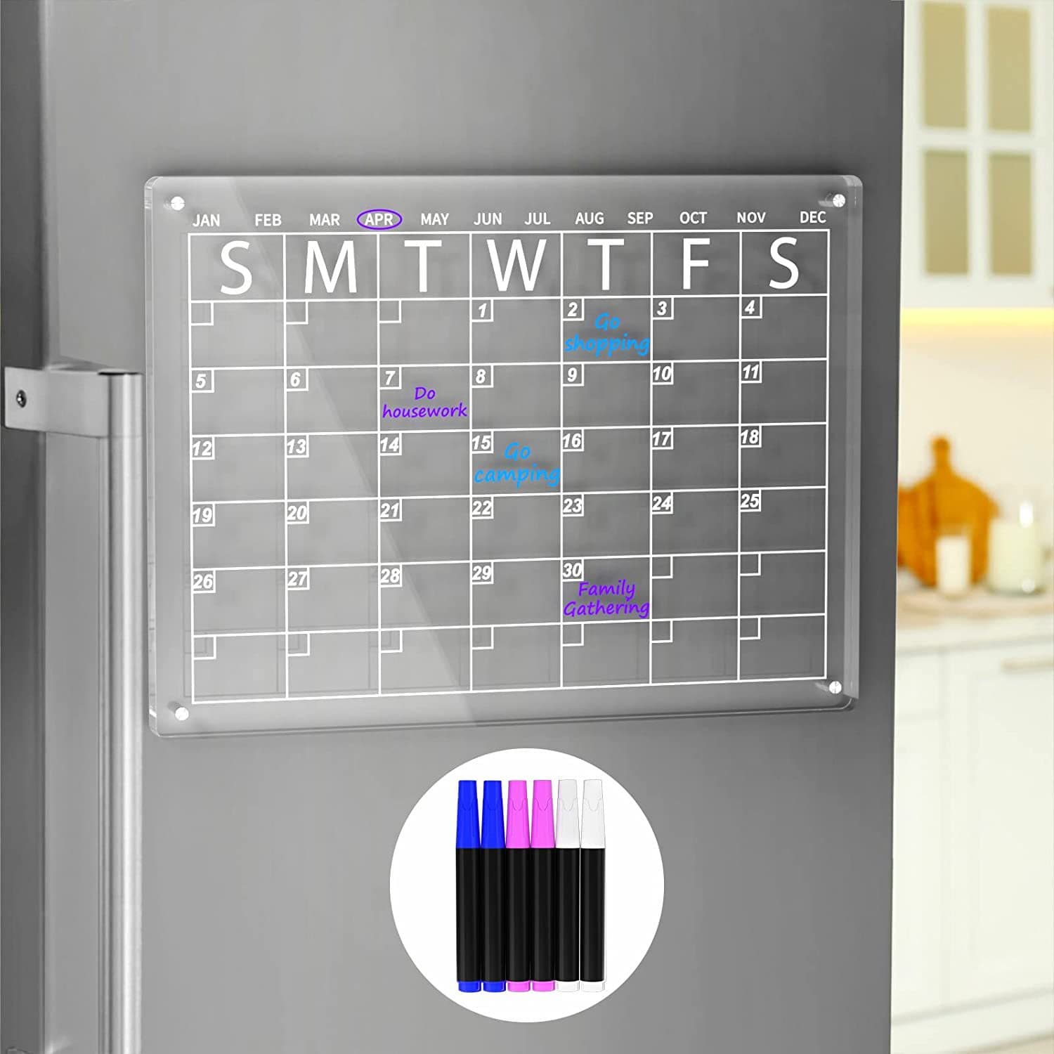 Acrylic transparent magnetic strong magnet, calendar, erasable writing board 1