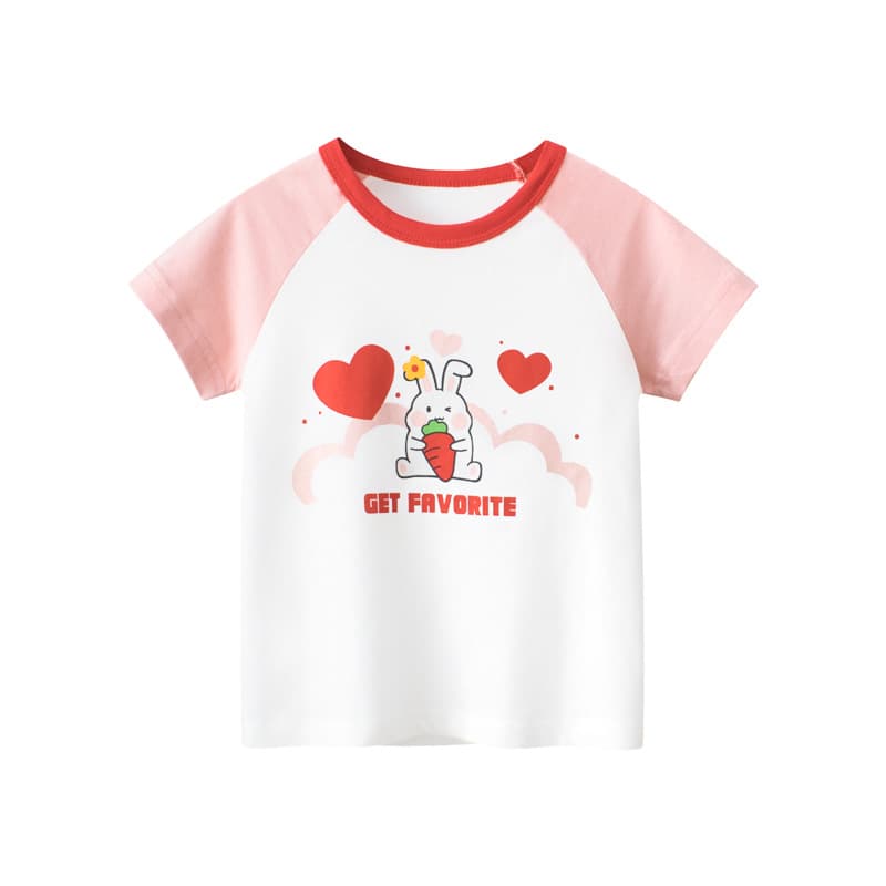 27home Summer short sleeve T-shirt, children's cartoon rabbit, children's clothing