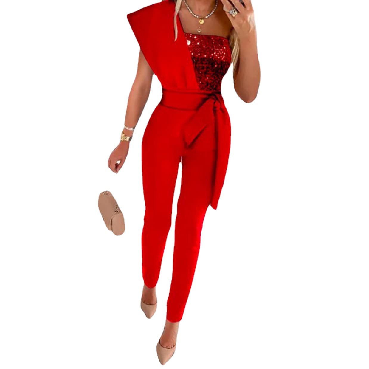 (Cross-border trading), overall, belt sleevless, trousers, European style 2