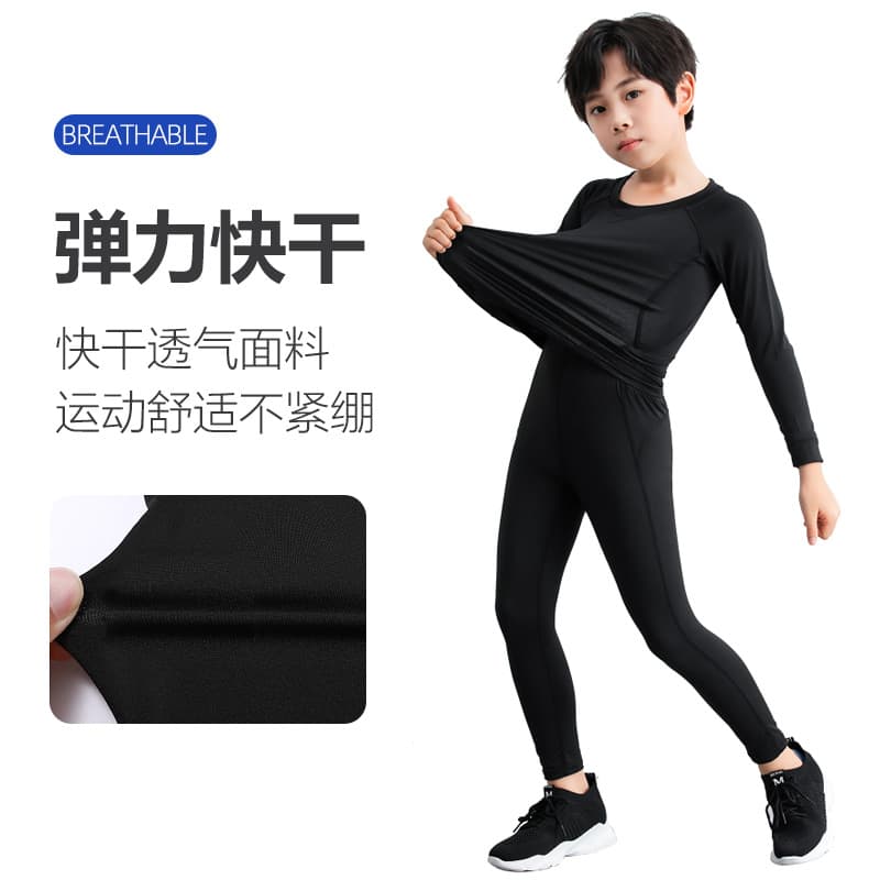 Children's flower boy costume for training for gym, winter basketball sports base quick dry football long-sleeve, tight 1