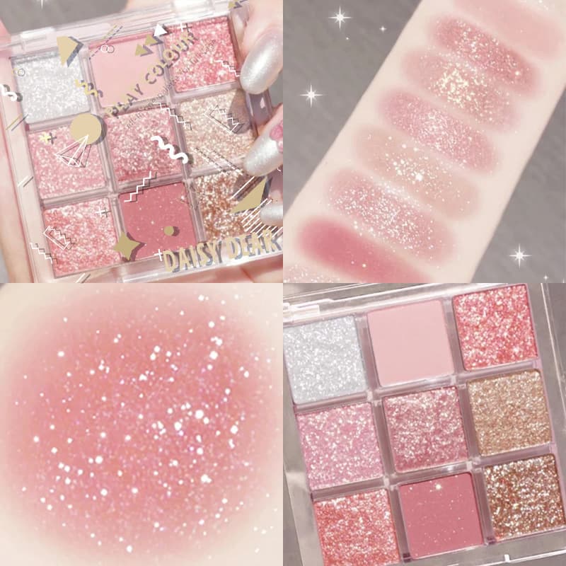 Brown starry sky, matte waterproof eyeshadow palette, 9 colors 1