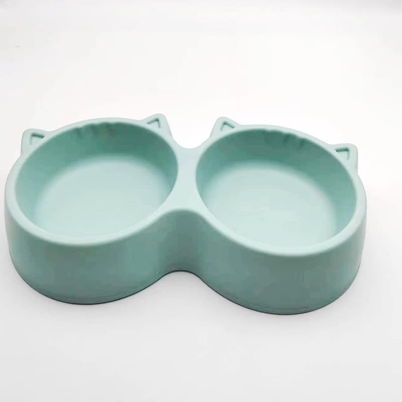 Cat Ear Double Bowl Cat Basin Pet Bowl Integrated Double Bowl Plastic Defense Cat Basin Pet Bowl Feed Cat Bowl Double Bowl 4