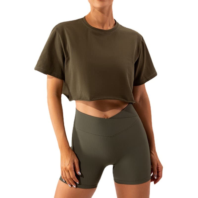 Travel sports yoga clothing for leisure for gym, T-shirt, 2023, with short sleeve, for running, oversize 5
