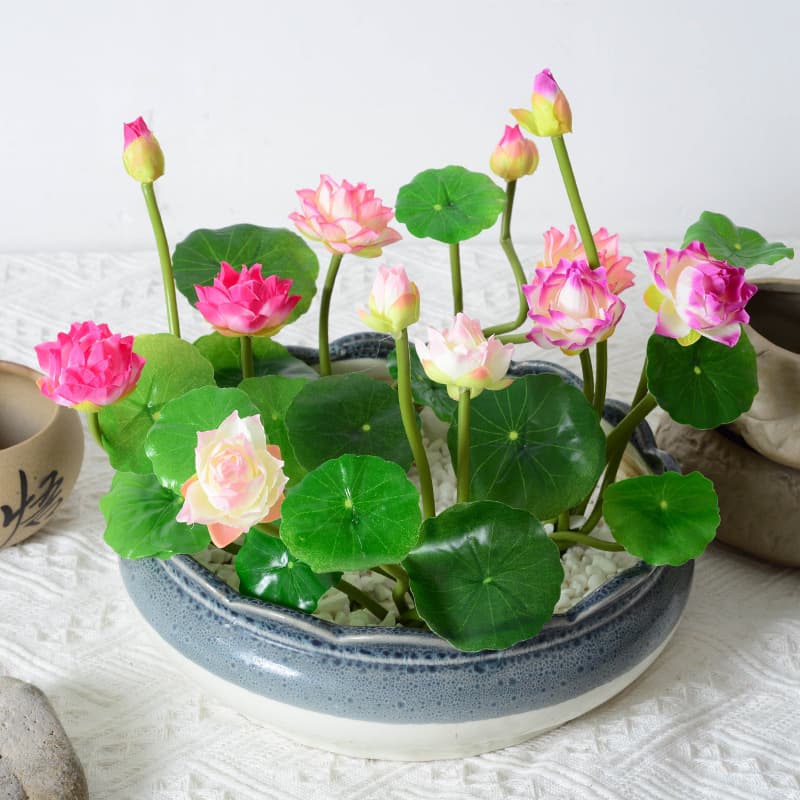 Artificial lotuses, pond decor for home use for living room, artificial flowers 3