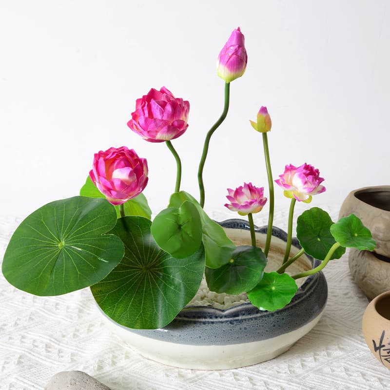 Artificial lotuses, pond decor for home use for living room, artificial flowers 1