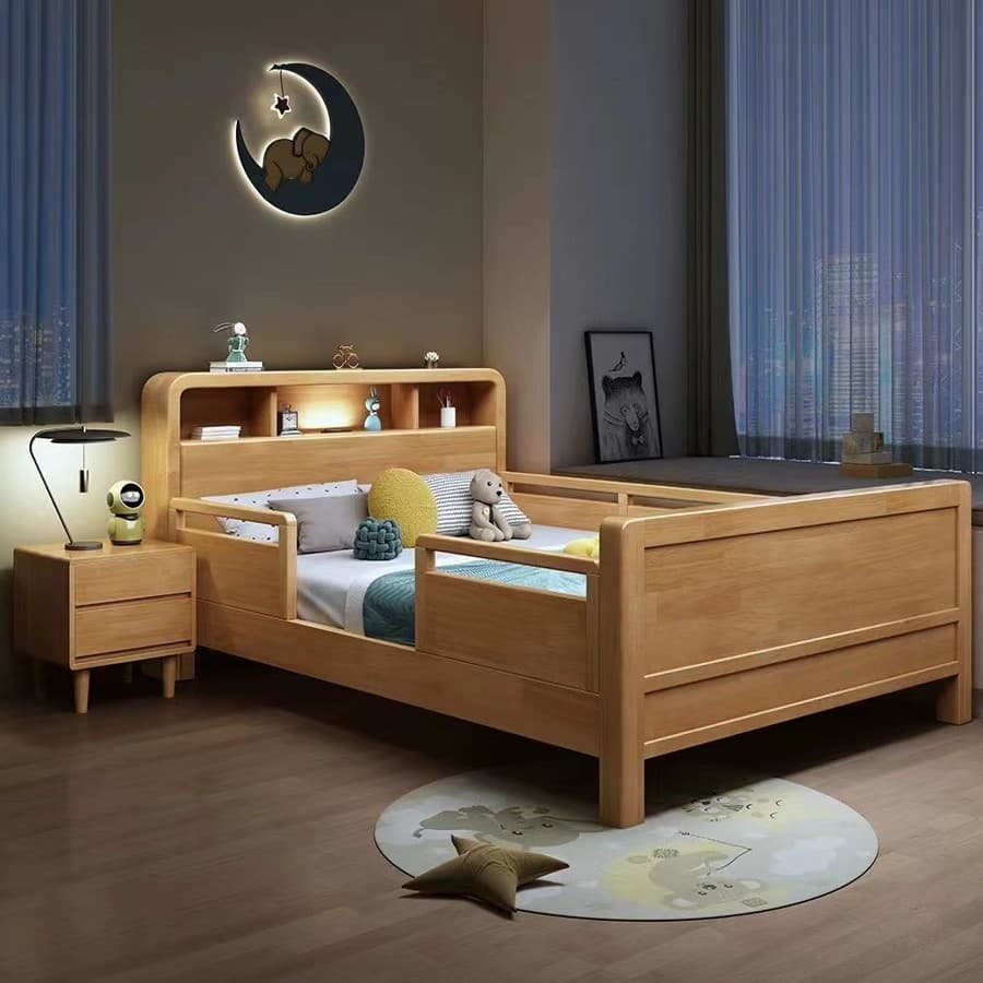 Crib from natural wood, children's fence for men and women, 1.2meter, 1.5meter 4