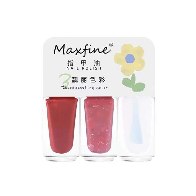 Maxfine (Wholesale), nail polish, detachable set water based for manicure, three colors, no lamp dry, quick dry, long-term effect, (Physicals) 5