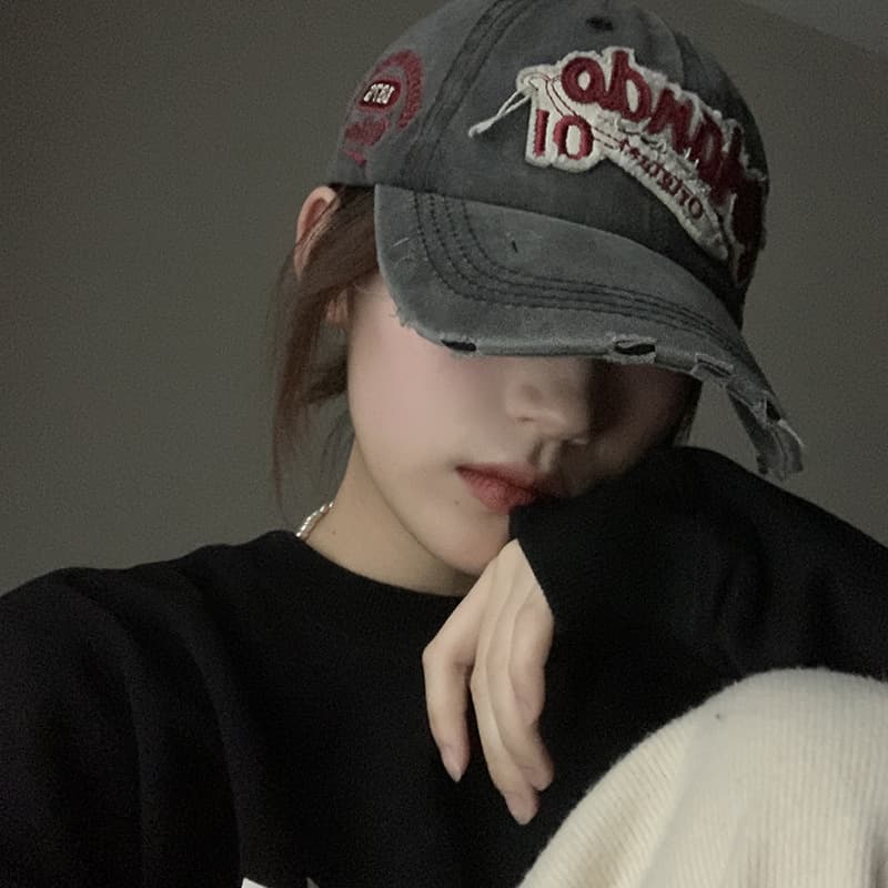 Retro baseball cap, denim hat, American style 3