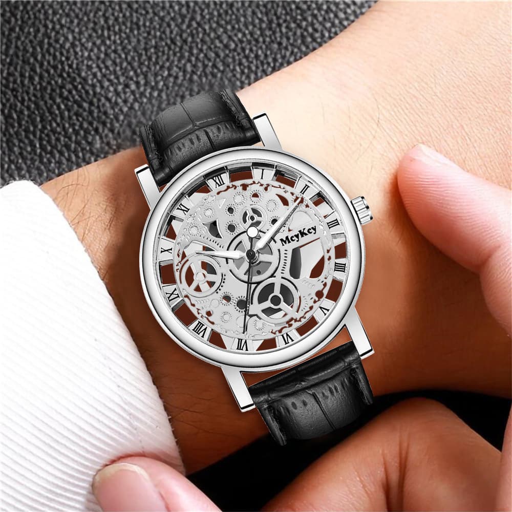 Mechanical men's mechanical watch, quartz belt, (Physicals)