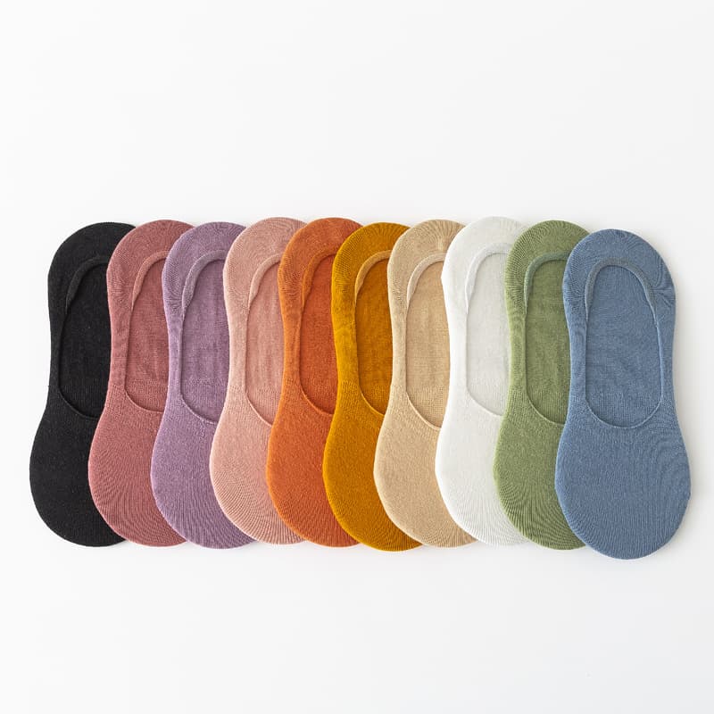 Cotton non-slip summer thin white invisible socks, absorbs sweat and smell 4