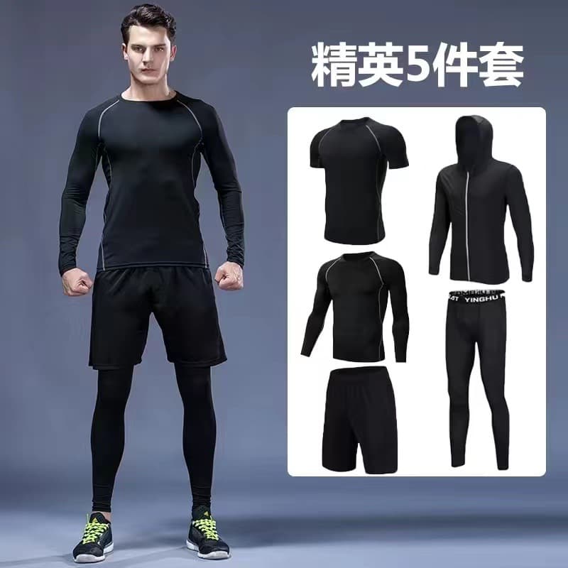 Quick dry silk sports suit, basketball shorts for gym for training, tight, with short sleeve, for running 4