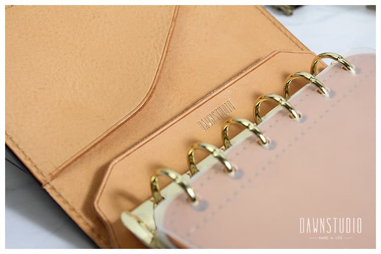 Living Page A7 A-FLAT model-head layer cowhide/horse hip leather notebook/handbook/notepad citron 3