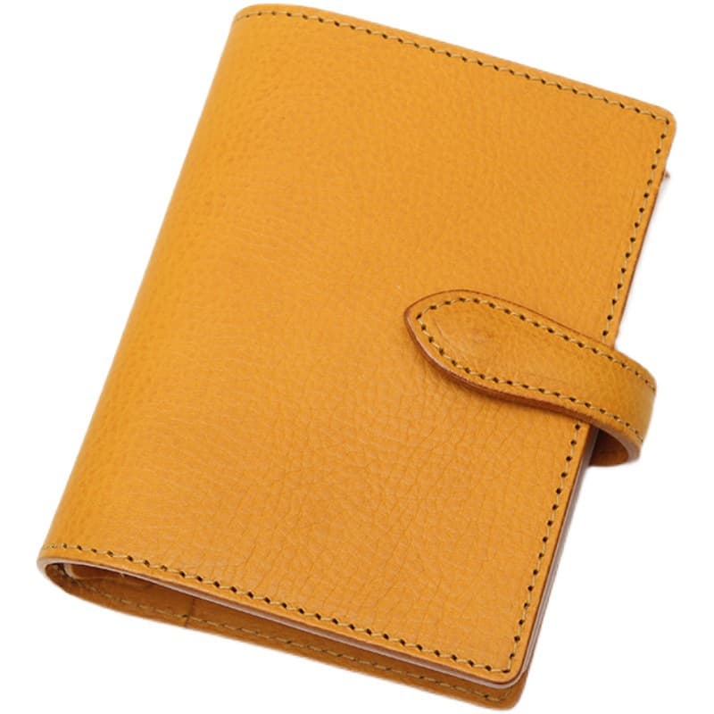 Living Page A7 A-FLAT model-head layer cowhide/horse hip leather notebook/handbook/notepad citron 5