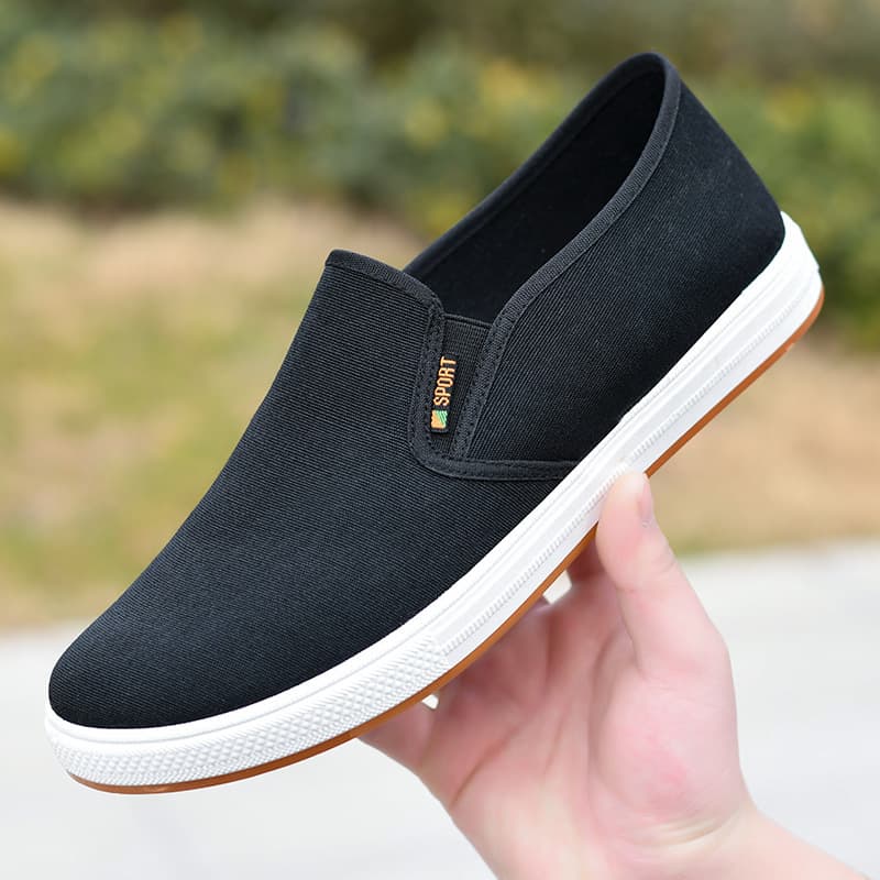 Low-top men's cloth shoes 2025 autumn style old Beijing cloth shoes men's casual shoes one-leg canvas shoes factory direct sales 2