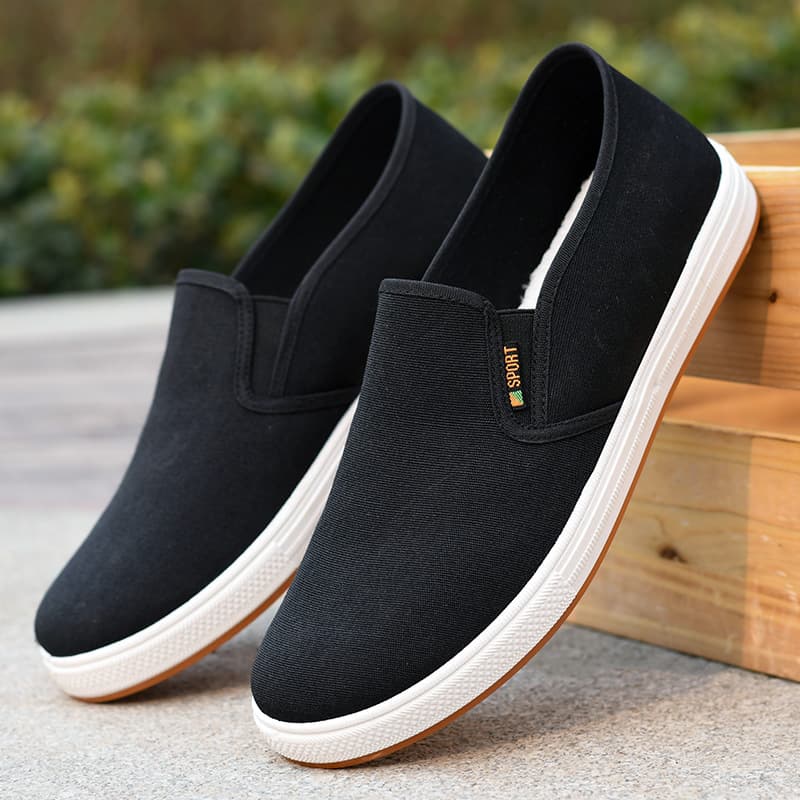 Low-top men's cloth shoes 2025 autumn style old Beijing cloth shoes men's casual shoes one-leg canvas shoes factory direct sales 4