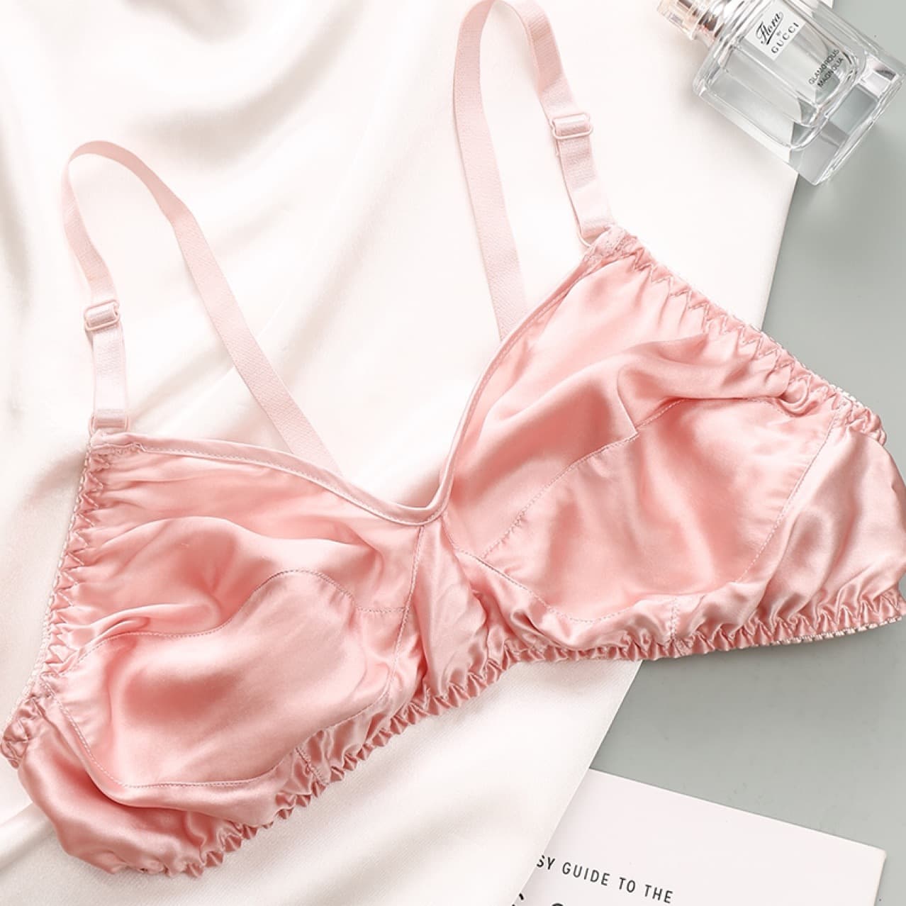 Sponge comfortable breathable silk thin wireless bra, underwear, plus size 3