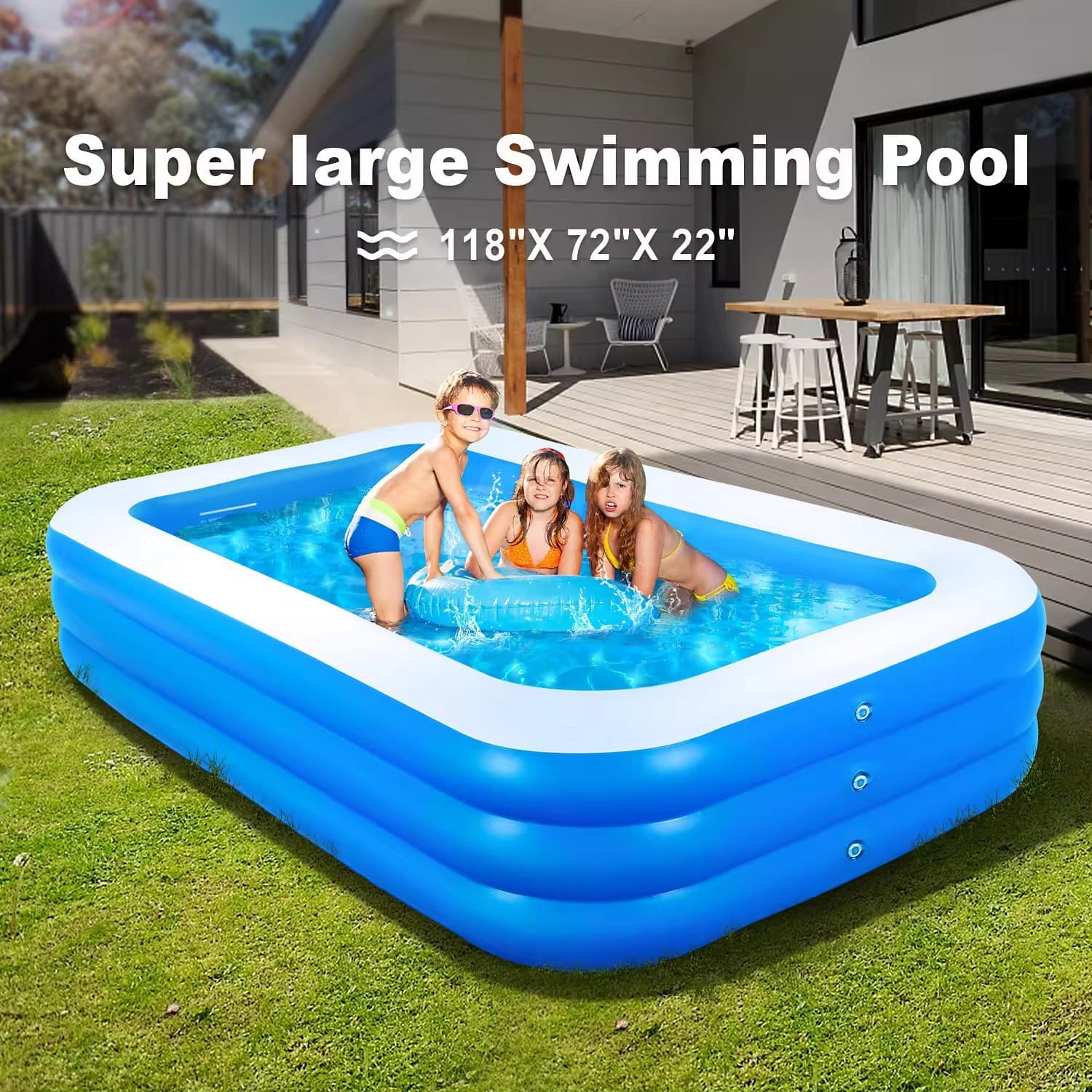 Inflatable water travel big swimming pool PVC, increased thickness 4