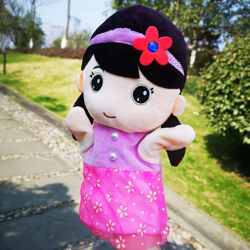 Plush cartoon toy, gloves, big children's appeases doll, hand puppet, family style 4