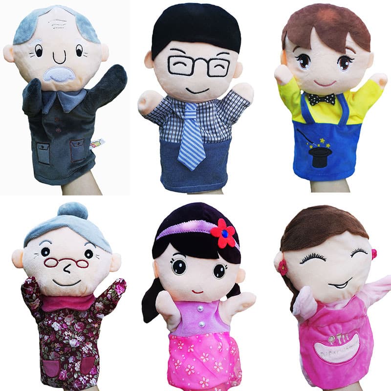 Plush cartoon toy, gloves, big children's appeases doll, hand puppet, family style 1
