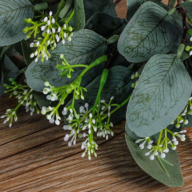Amazon cross -border artificial flower artificial eucalyptus leaf stem short silver and branches green plant flower beam wedding decoration 4