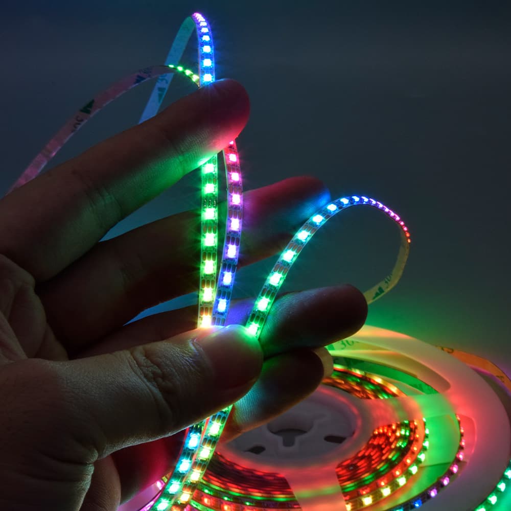 4mm phantom light strip with built-in IC programming full-color ARGB smart running water horse racing 0807 atmosphere WS2812B light strip 4