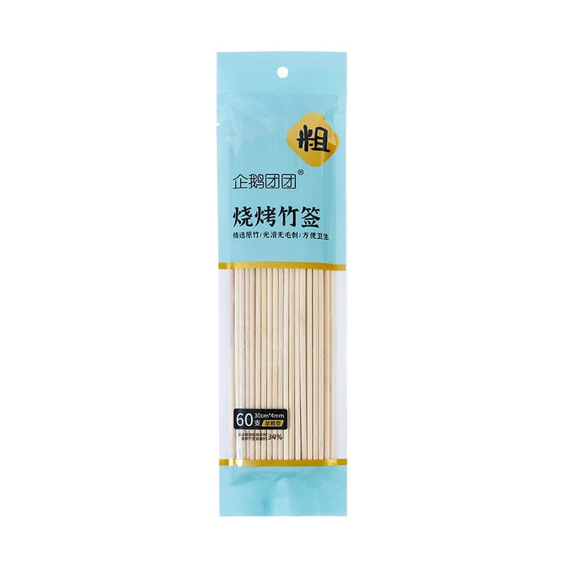 Wholesale disposable barbecue bamboo stick barbecue supplies Disposable bold barbecue skewers skewers meat bamboo stick barbecue signature 5