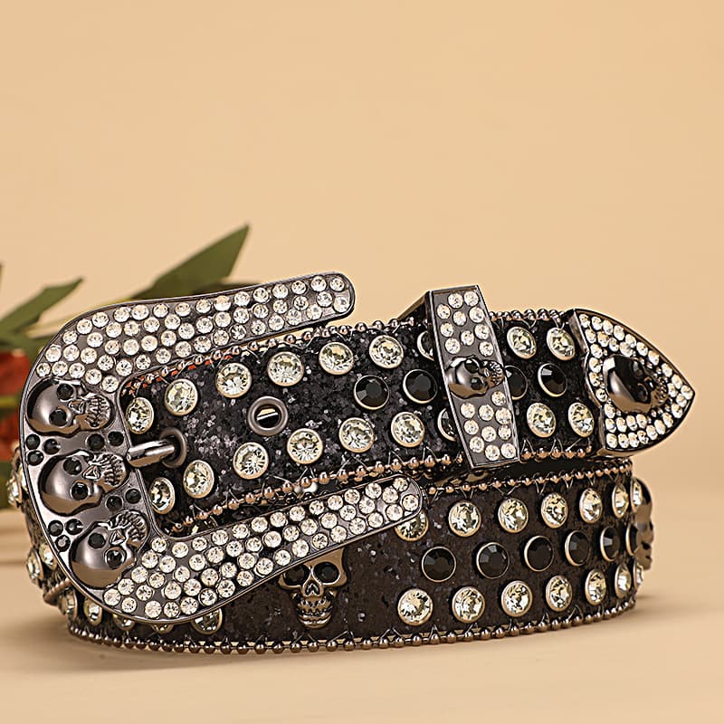 Wenzhou Y2K Punk Rhinestone Skull Belt 3
