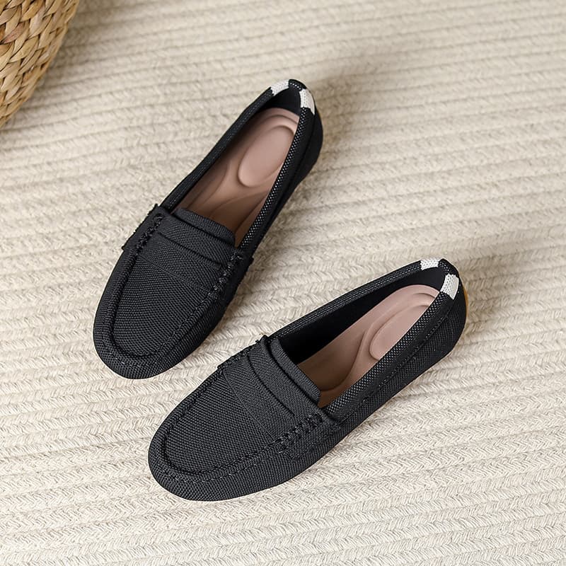 Woven casual knitted shoes flat for pregnant, non-slip sole, easy to put on, round toe, soft sole, plus size, made with flyknit technology 3