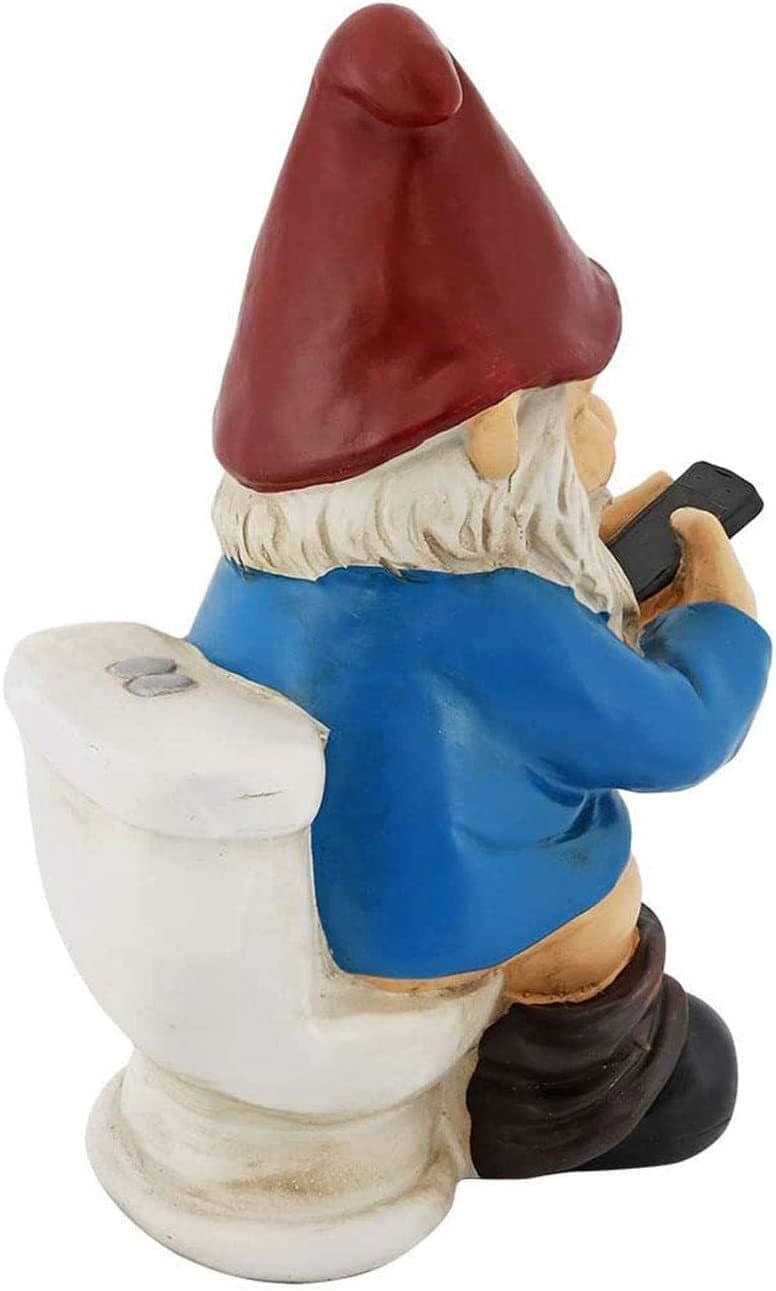 Gnome decoration independent station resin craft cartoon character small decorative squat toilet character doll festival gift 5